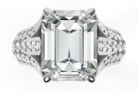 Triple Split Shank Diamond Engagement Ring