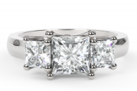 Three Stone Princess Cut Ring