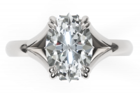 Split Shank Diamond Engagement Ring with Double Claws