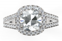 Split Shank Diamond Engagement Ring with Halo