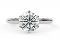 Six Prong Diamond Engagement Ring With Rounded Band