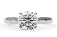 Four Prong Tapered Band Diamond Engagement Ring