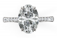 Four Prong Diamond Engagement Ring with Tapered Band