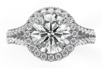 Split Shank Diamond Engagement Ring with Halo